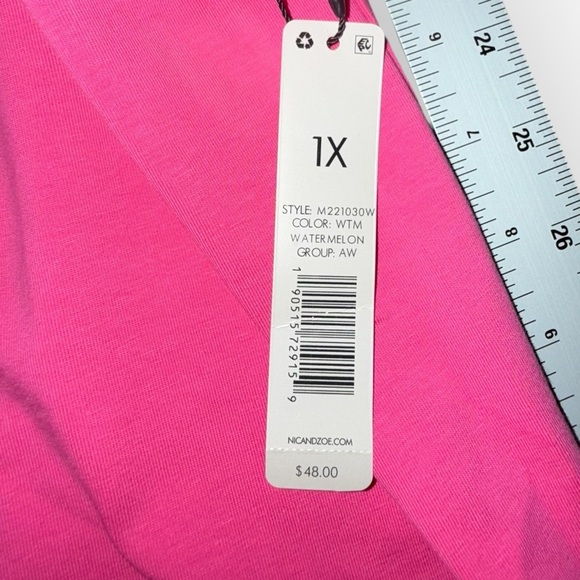 NWT NIC+ZOE Women's Shirt Tail Perfect Tank Plus 1X Watermelon Pink - Picture 9 of 13
